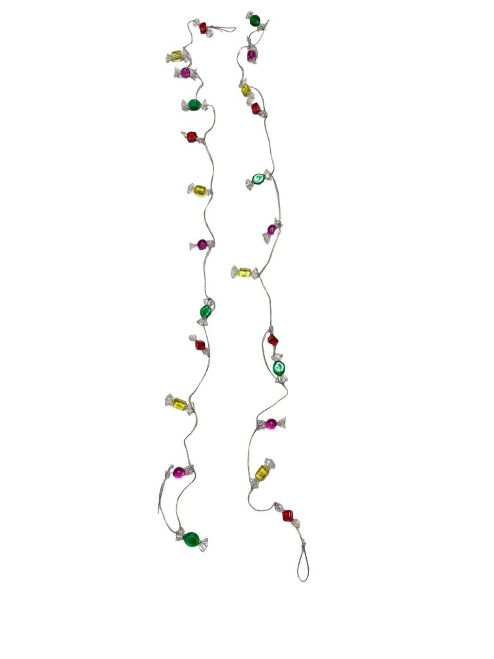 Vintage Miniature Wrapped Candy Christmas Garland 35" Multicolor Tree Decor